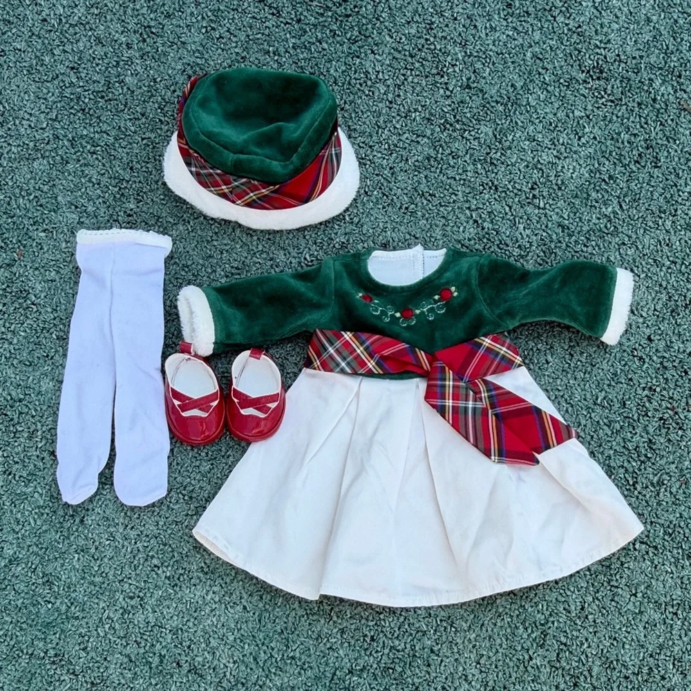 American Girl Bitty Baby Evergreen Holiday Dress